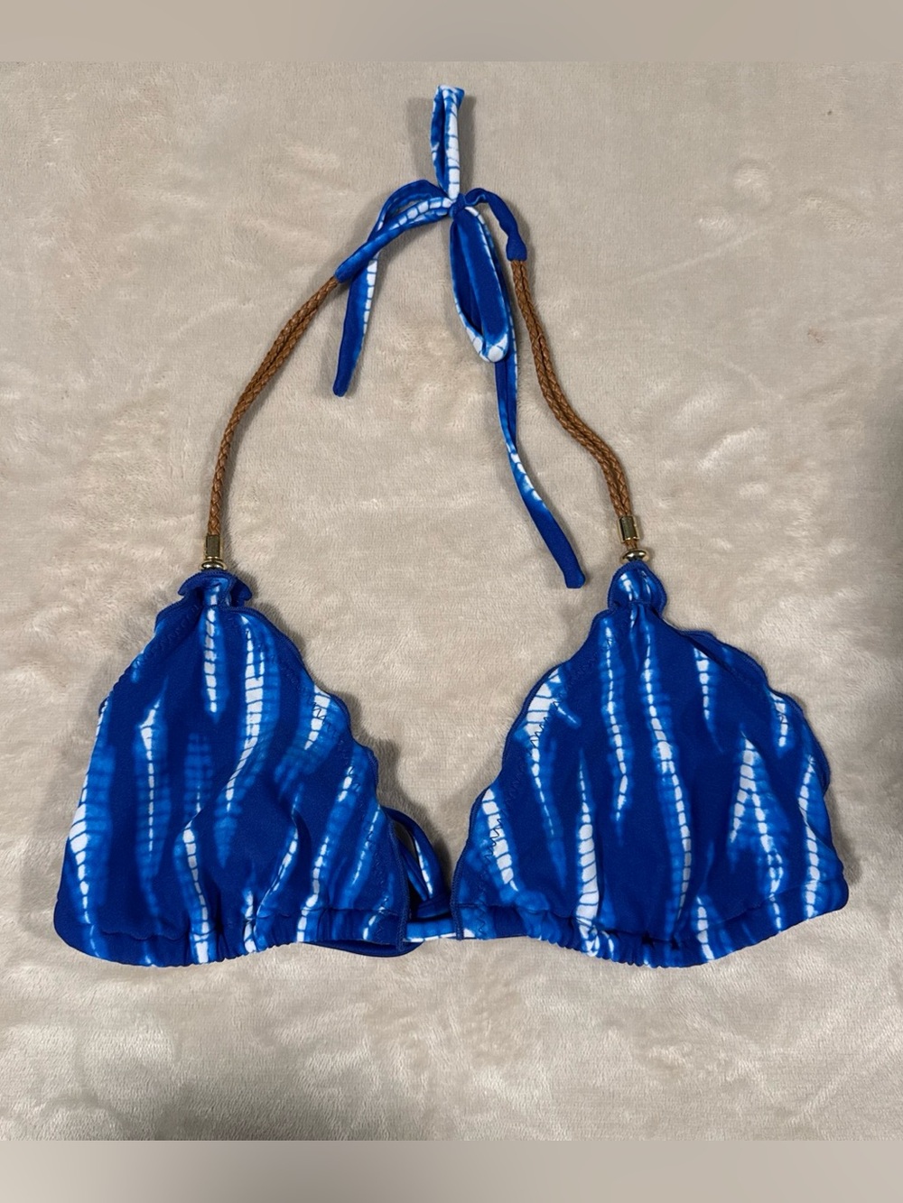 SOFIA by ViX Royal Blue Swim with Pink Strap and Gold Logo